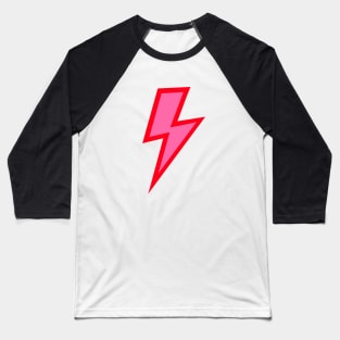 Pink Lightning Bolt with Red Outline Baseball T-Shirt